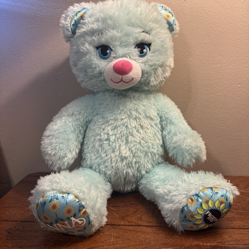 Build A Bear Disney Princess Frozen ANNA Blue Teddy Bear Stuffed Animal 17" 2015